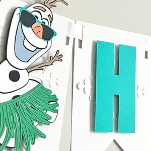 Frozen birthday banner// Summer olaf snowman banner
