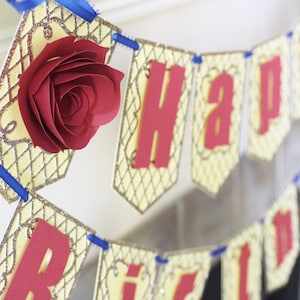 Die Schöne und das Biest Girlande// verzauberte Rose Girlande// Geburtstagsbanner // Belle