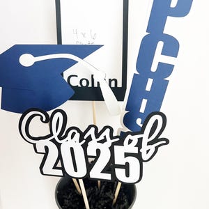 Centro de mesa de graduación 2025//colores personalizados, colegio y nombre//2025/personalizado