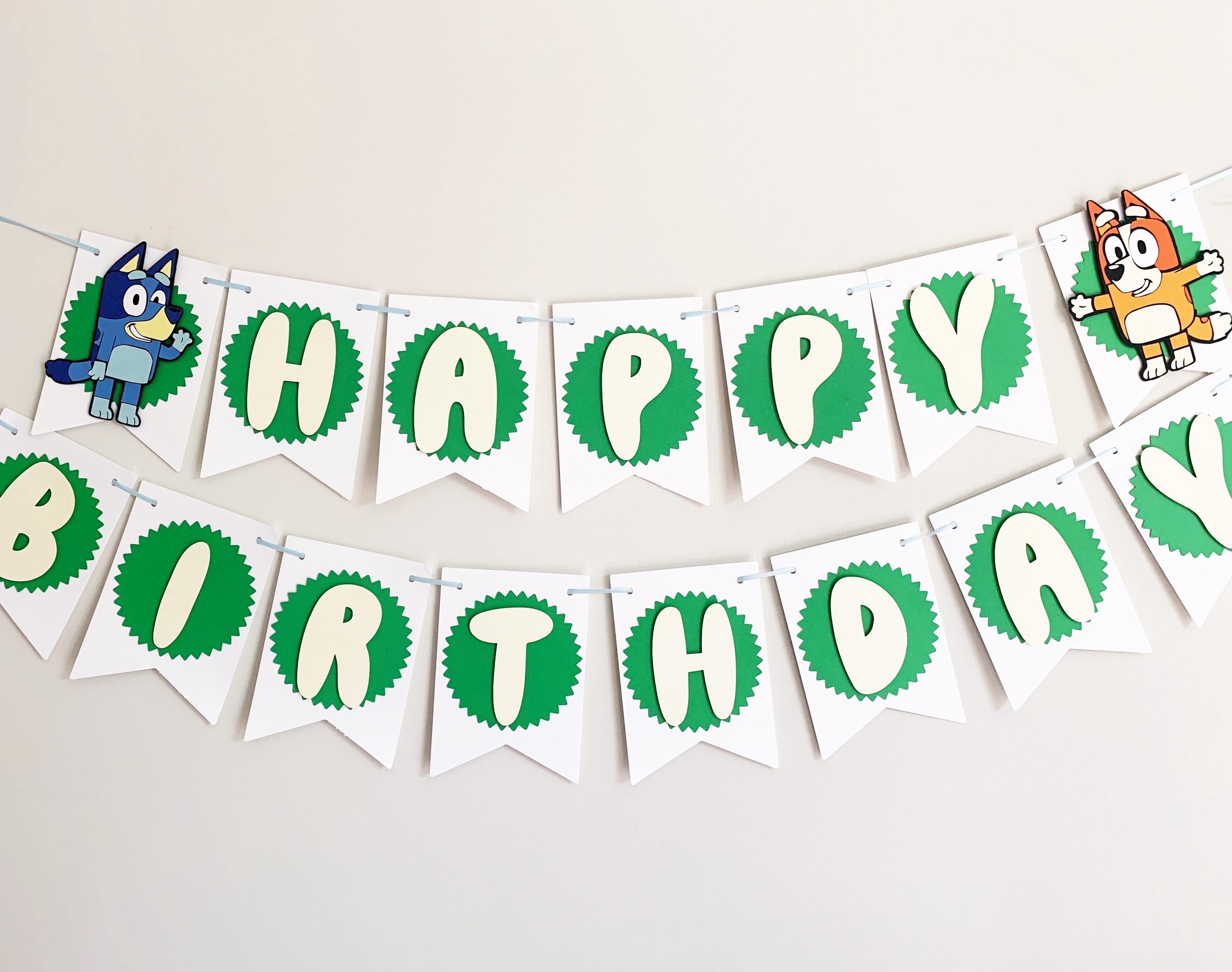 Bluey Inspired Happy Birthday Banner