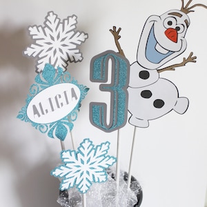 Olaf centerpiece//Frozen Centerpiece//Custom Age and Name