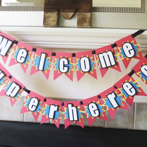 Welcome Superheroes Banner//Superhero Party