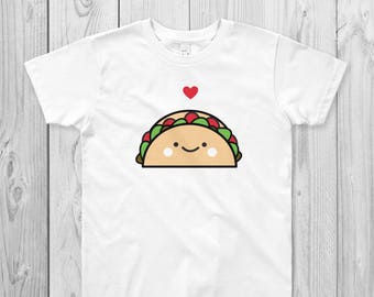 Taco Kids T-Shirt, Shirt, Cute, Vegan, Foodie, Vegetarian, Herbivore, Kawaii, Kids Clothing, Foodie, Love, Heart