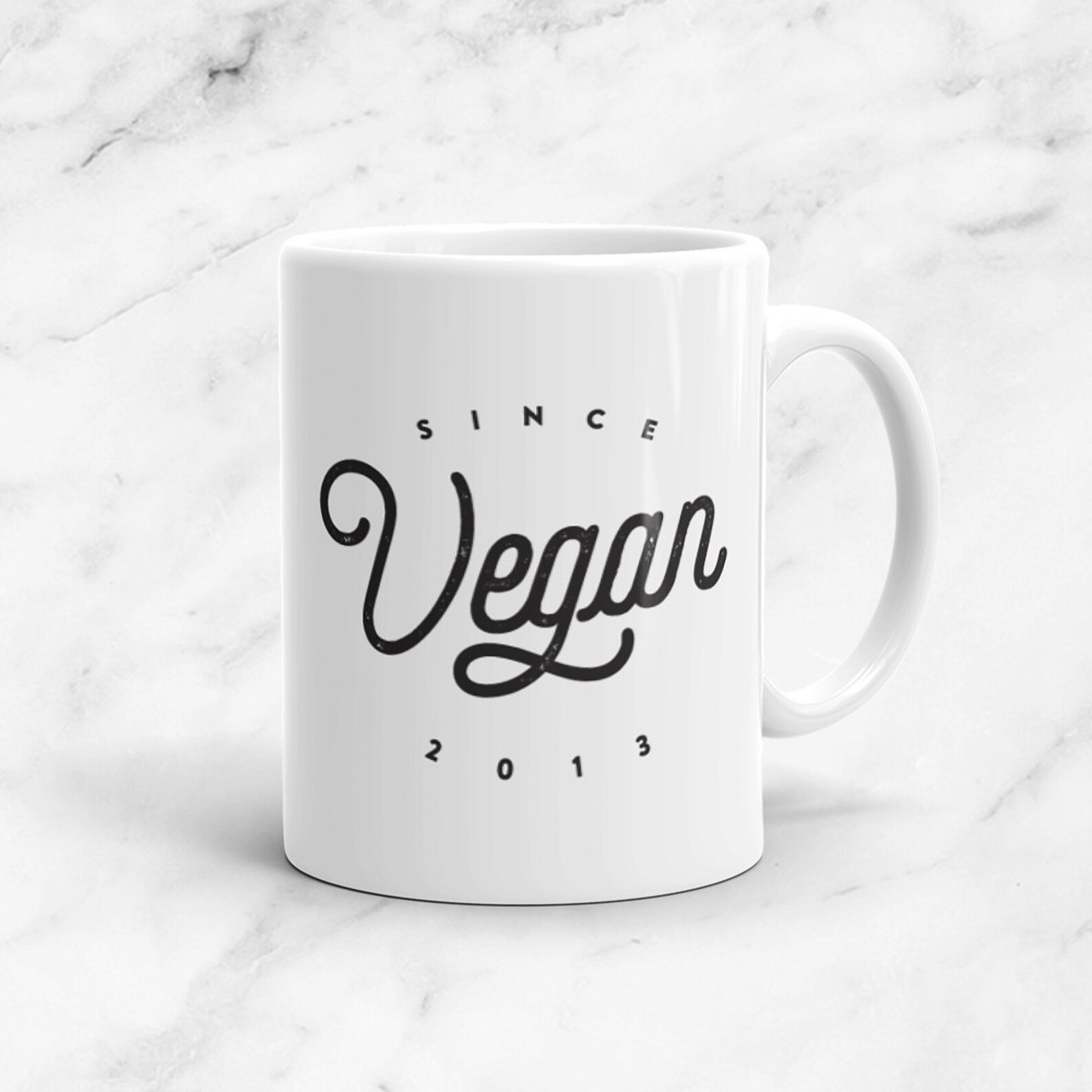 Vegan Anniversary Custom Mug, 11 Oz, Vegan, Plantbased, Foodie