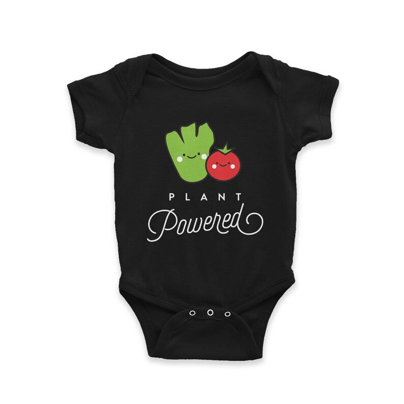 Plant Powered Onesie Bodysuit Cute Vegan Baby Gifts Vegan Etsy