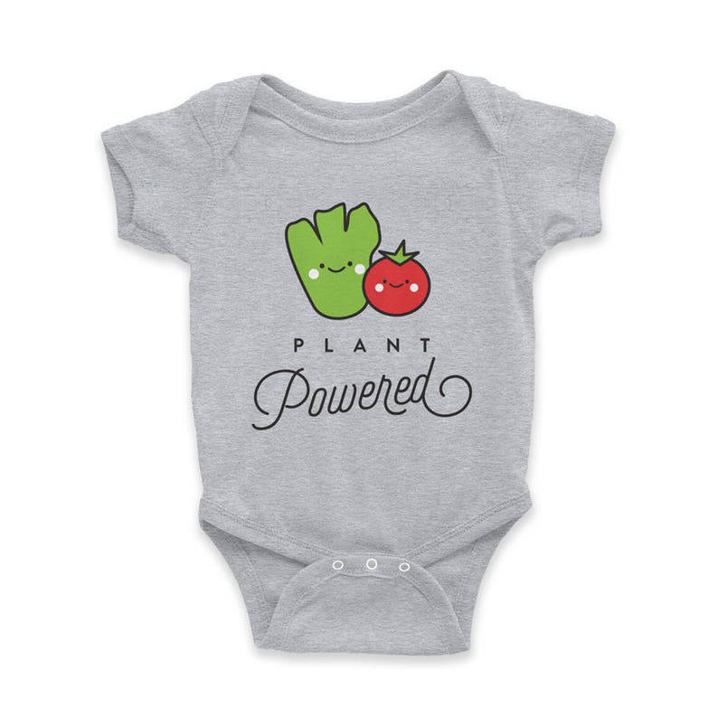 Plant Powered Onesie Bodysuit Cute Vegan Baby Gifts Vegan Etsy