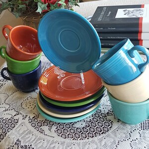 12pc Fiestaware Colorful Ceramic Saucer Plates