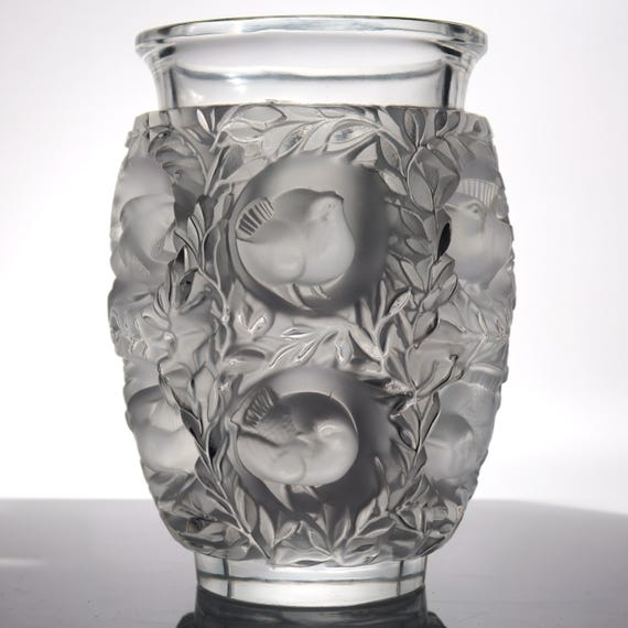 Lalique Bagatelle Vase Vintage Crystal Frosted Glass Sculpture