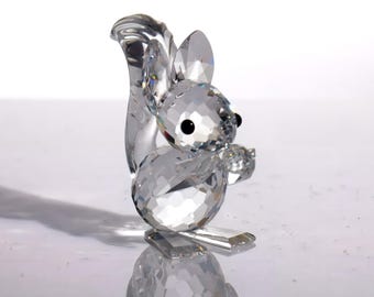 Swarovski Crystal Squirrel Figurine | Tiny Crystal Animal Figurine