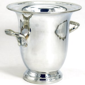 Deep 1960s Vintage Silver Plate Ice Bucket Silver Champagne Bucket For Old Money Aesthetic Gift for Wine Lover For Kentucky Derby Party Gift