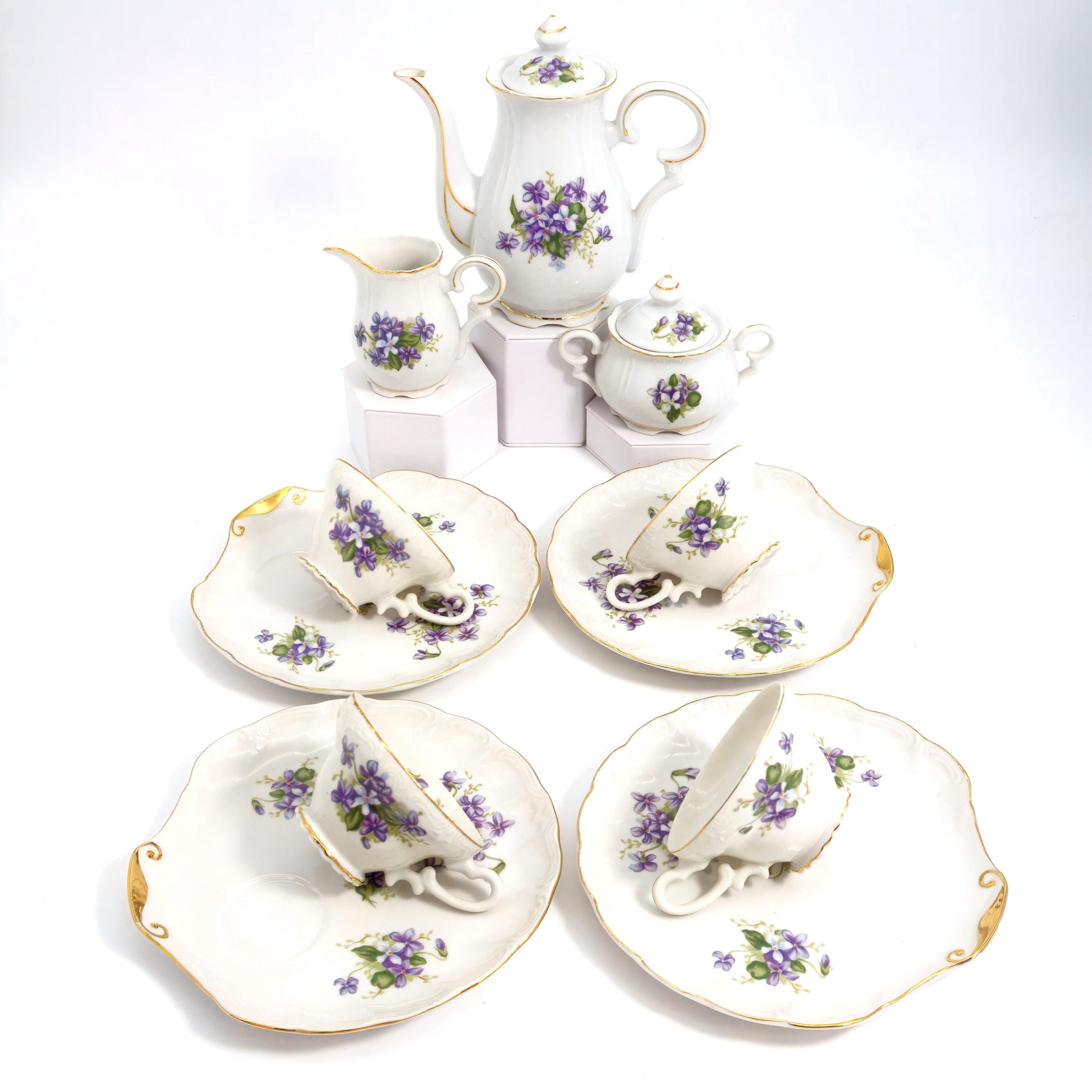 1960年代 limited   <tea time> 1960s Vintage 29-Piece Dragonware Tea Set Hand Painted