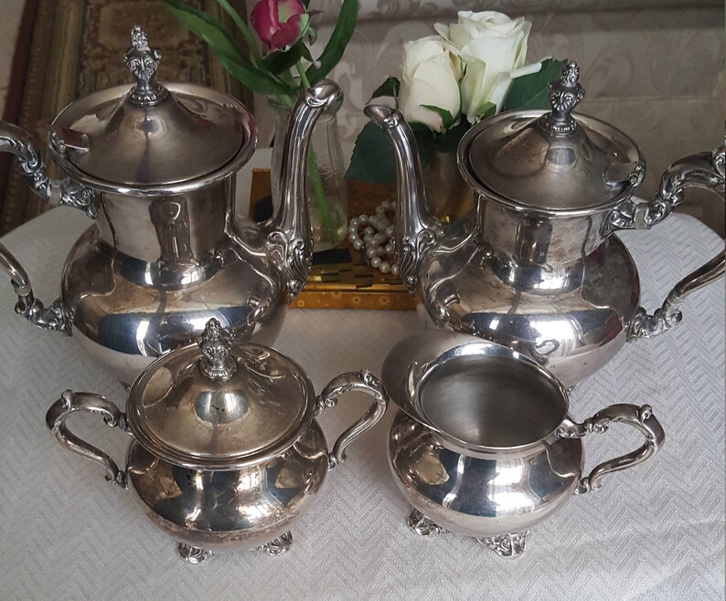 Towle 5 Piece Coffee and Tea Set Silver Plate Complete Serving Etsy