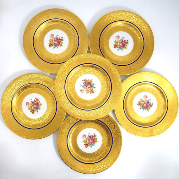 HUTSCHENREUTHER MIDI DINNER PLATE 5枚セット 1920s Art Deco Antique Dinner Plates for China Cabinet - Royal