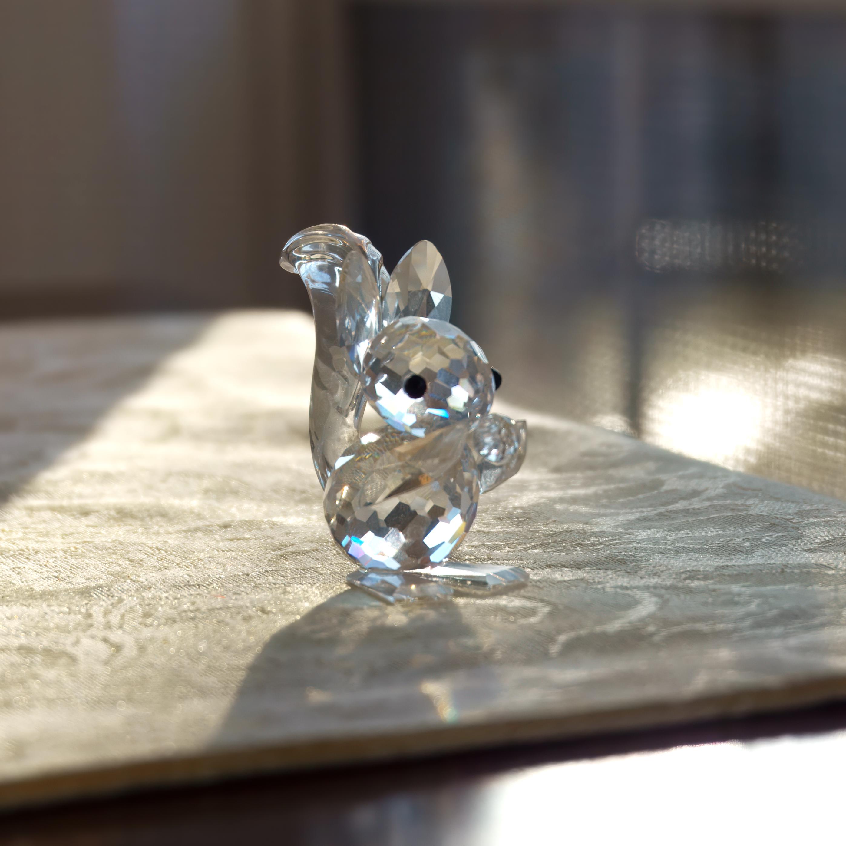 Swarovski Crystal Squirrel Figurine | Tiny Crystal Animal Figurine