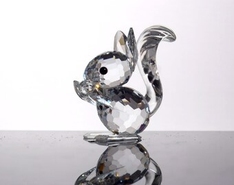Swarovski Crystal Squirrel Figurine | Tiny Crystal Animal Figurine