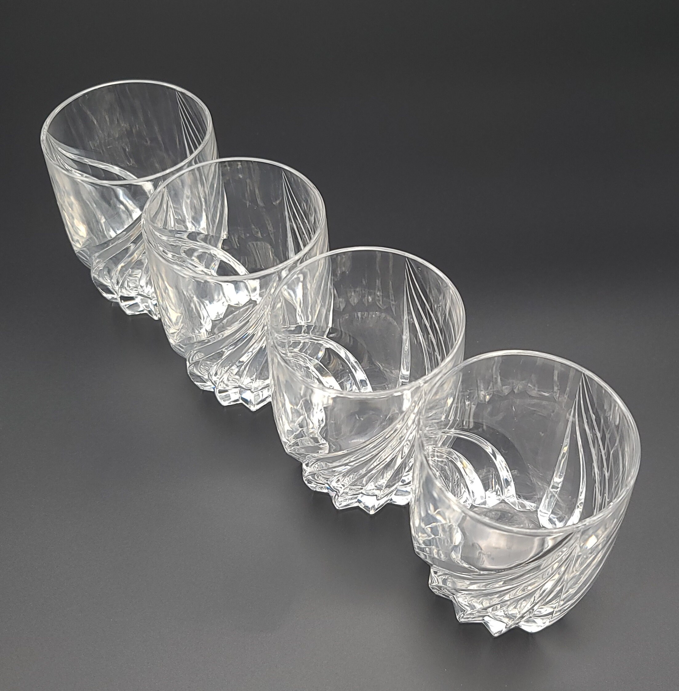 Etched Glassware Whiskey Glasses in Lenox Crystal Debut Pattern Set of