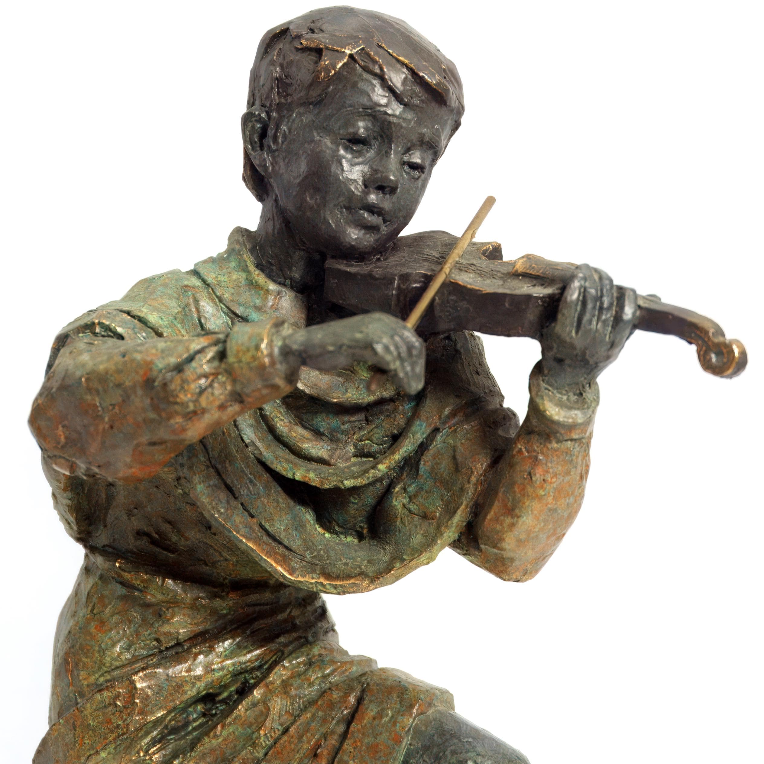 ヴァイオリン奏者 オブジェ｜ブロンズ｜Monetサイン｜クラシックインテリア