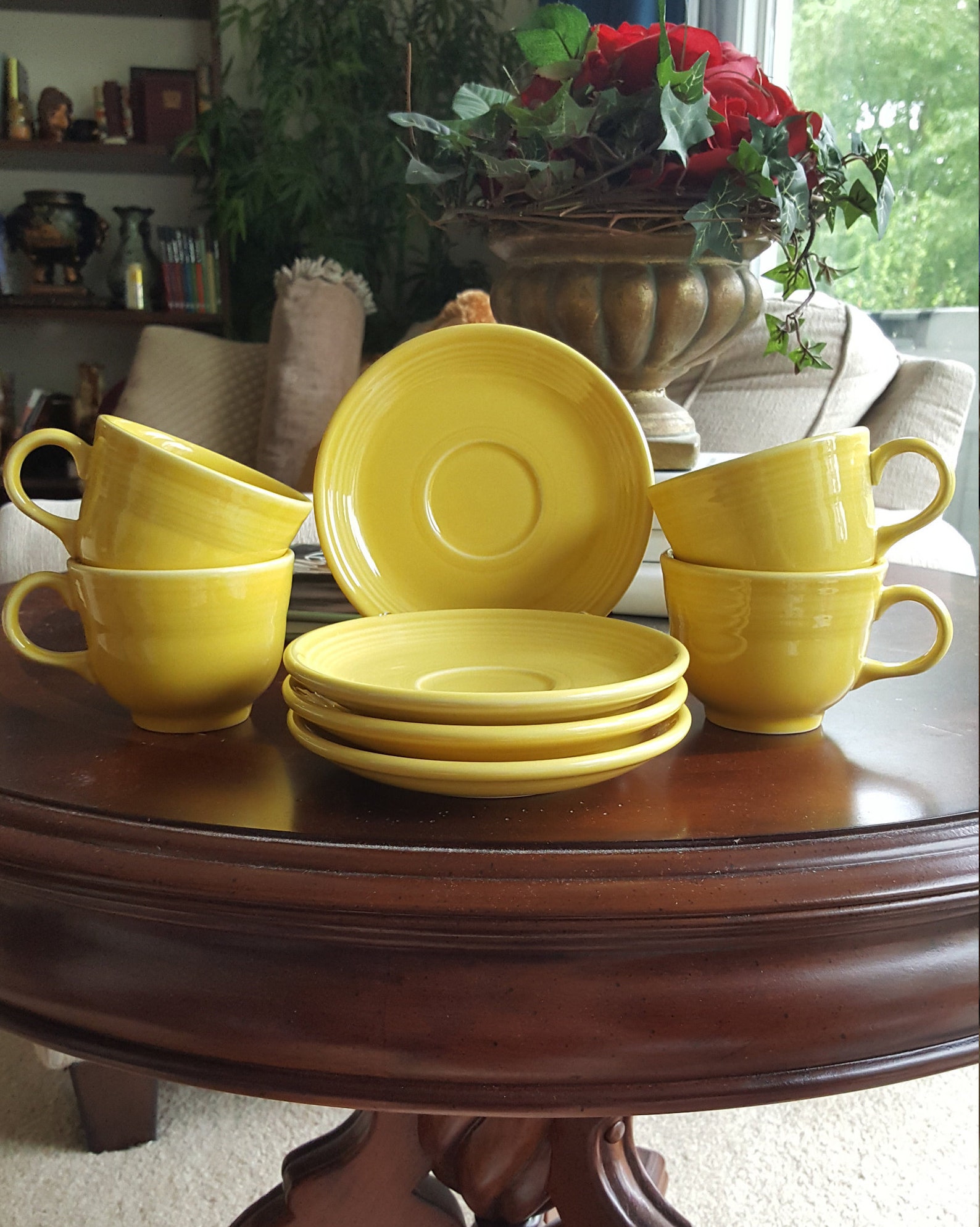 Fiestaware Cup and Saucer China Set Newer Pattern 8 Piece Etsy