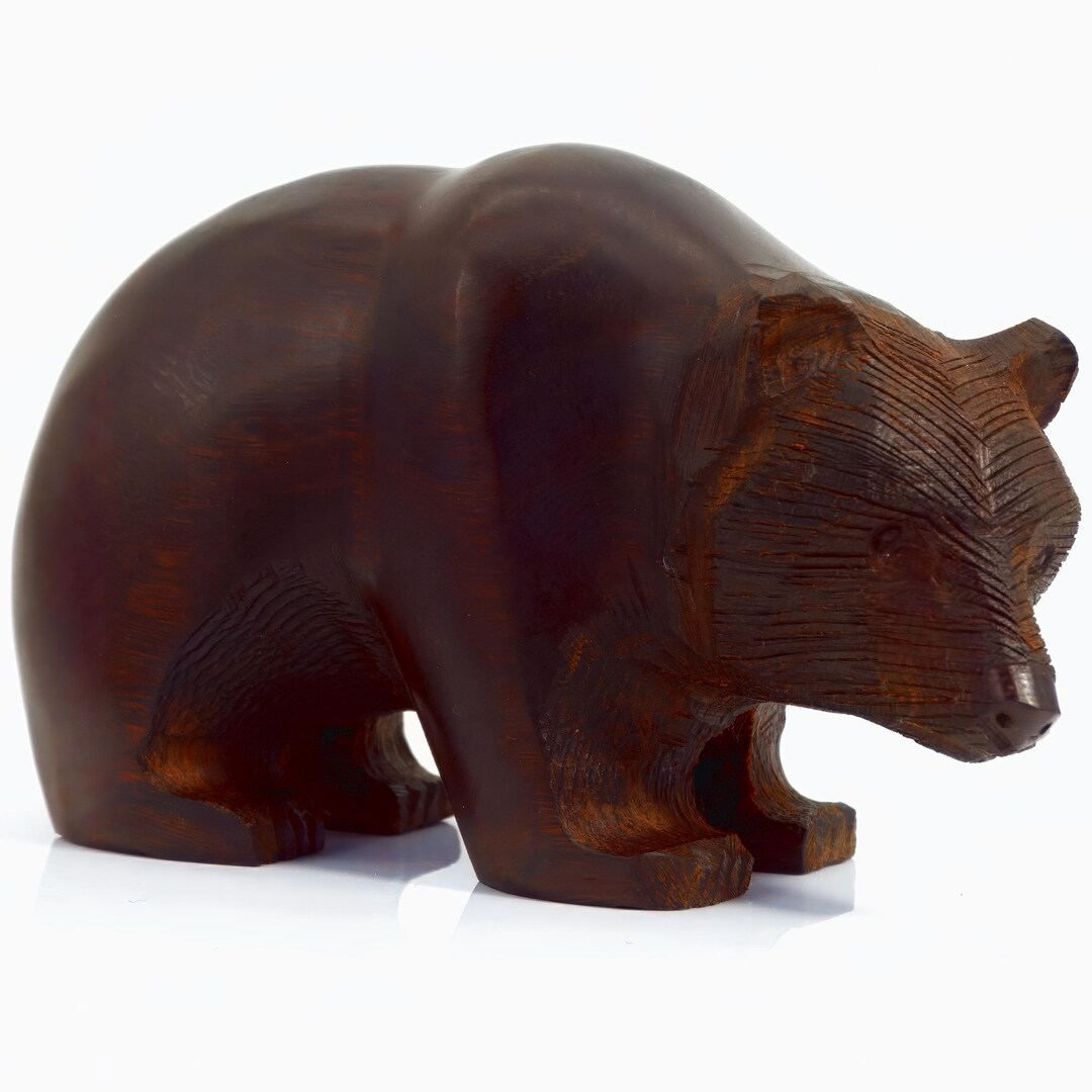 Paperweight Rustic Carved Wood Bear Statue for Rustic Decor for Office Desk Paperweight ...