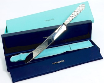 Tiffany & Co. Braided Cake Knife Sterling Silver (13") - Wedding Quinceañera Sweet 16 Anniversary Complete Original Box Vintage(1970)
