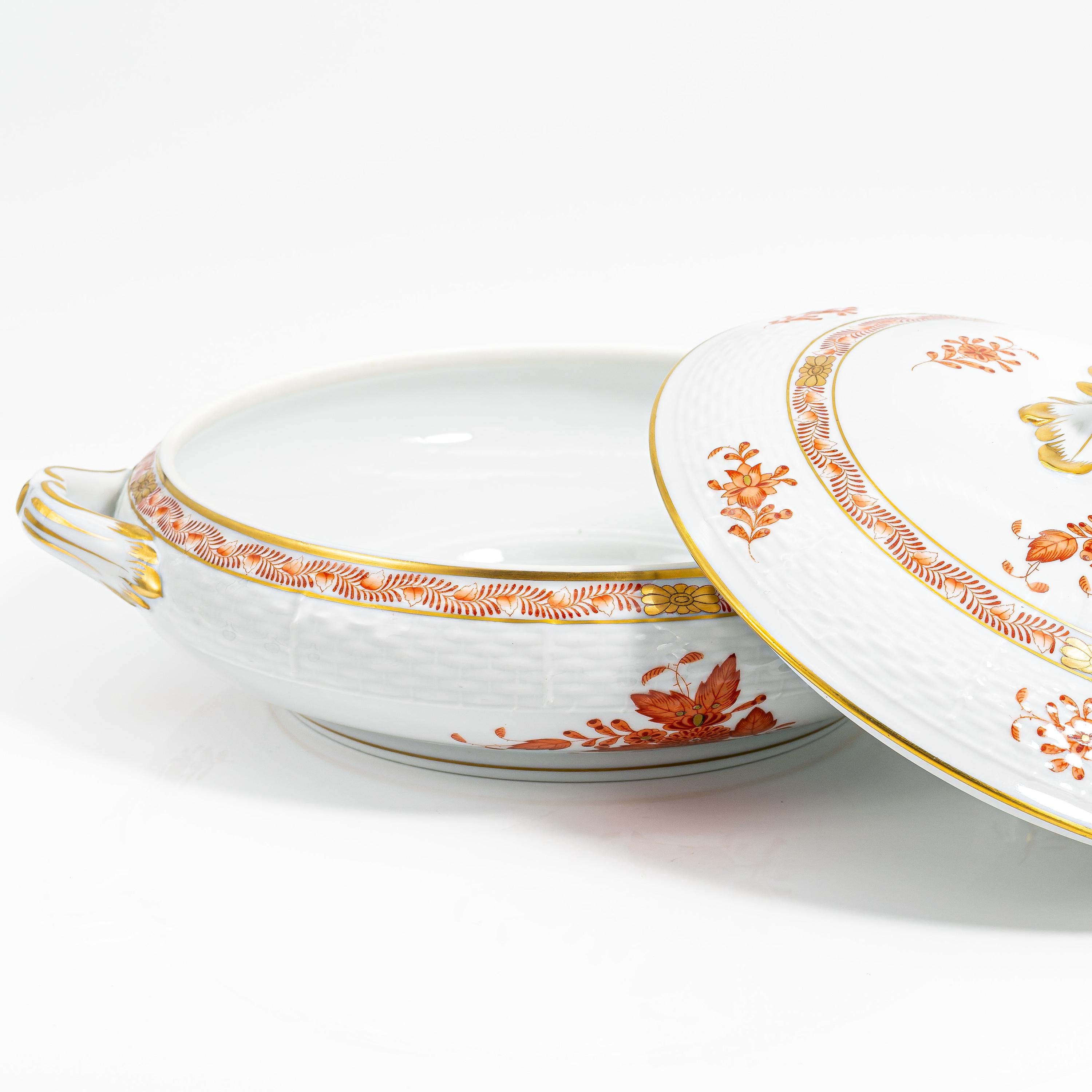 Herend Chinese Bouquet (rust) Covered Tureen (shape 84) - Pristine