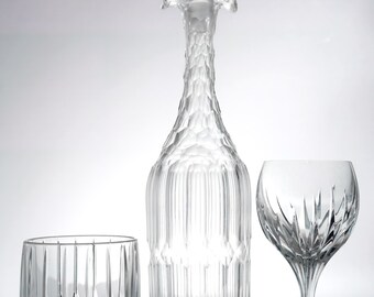 Hunter's Triple Decanter Set | Silver Plate Tantalus | Italian Cut