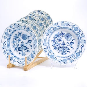 Meissen Blue Onion Rimmed Soup Bowls - Set of 6 | Authentic German
