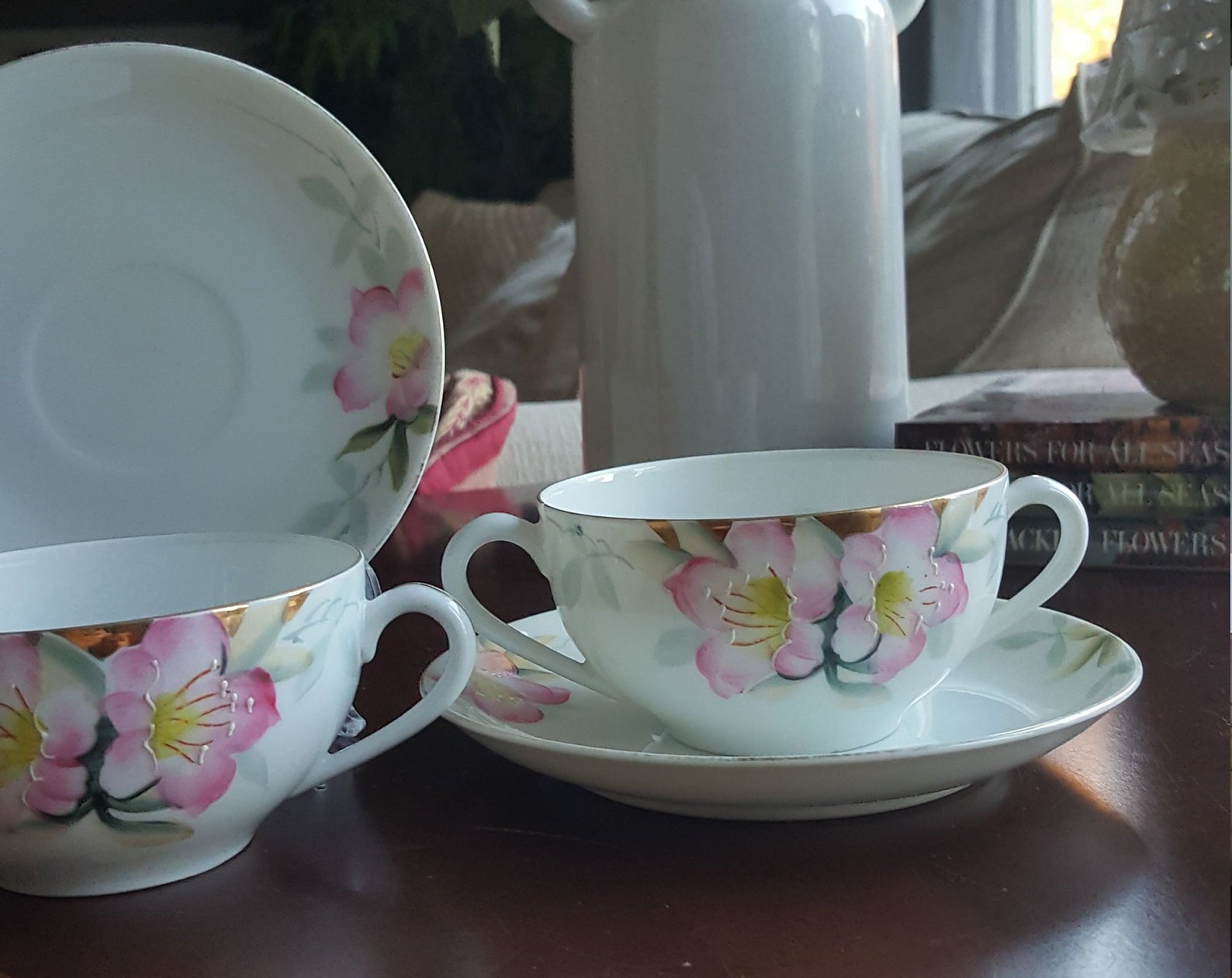 Set of 2 Bouillon Cup and Saucer Noritake Azalea China Set 4 Etsy