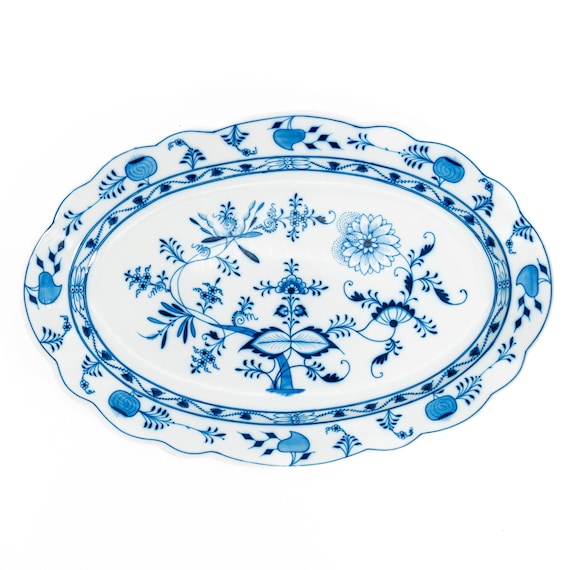 1880s Antique Meissen Blue Onion Platter (21.5