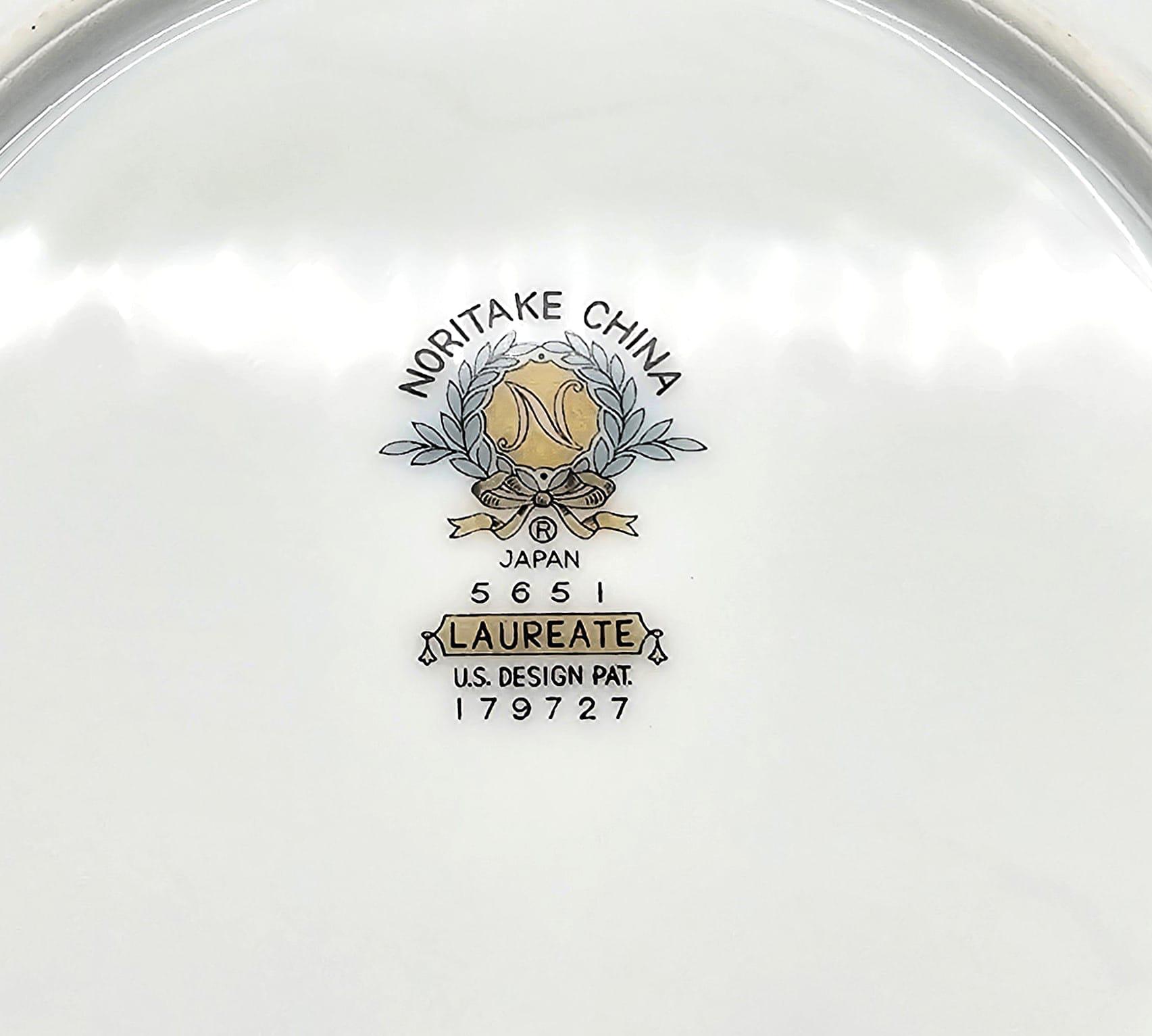 VINTAGE NORITAKE CAROLYN Dinner SET 8 Cups Plates Silver