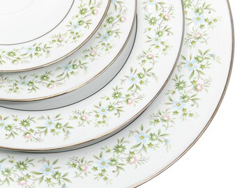ノリタケ サバンナ 8人用食器セット 45ピース プラチナトリム グリーン