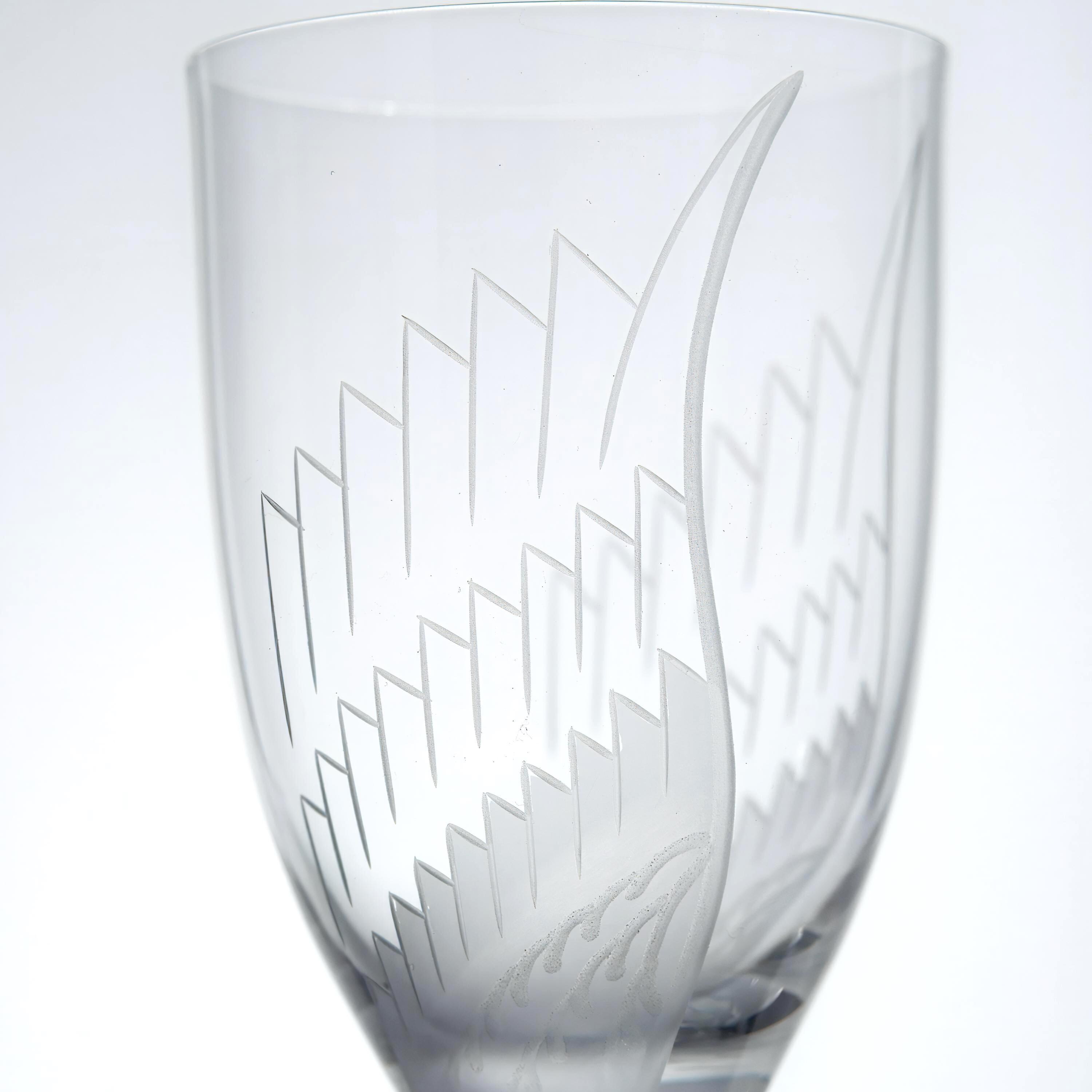 Flûtes a champagne modèle ange en cristal Lalique
