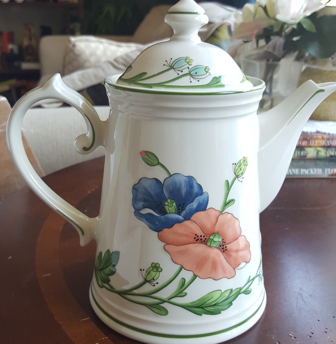 Teapot Villeroy and Boch Amapola Spanish for Poppy Fine China Etsy