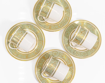 Royal Doulton English Renaissance Demitasse Cups and Saucers - Set of 4 Vintage English Bone China (1963-1996)