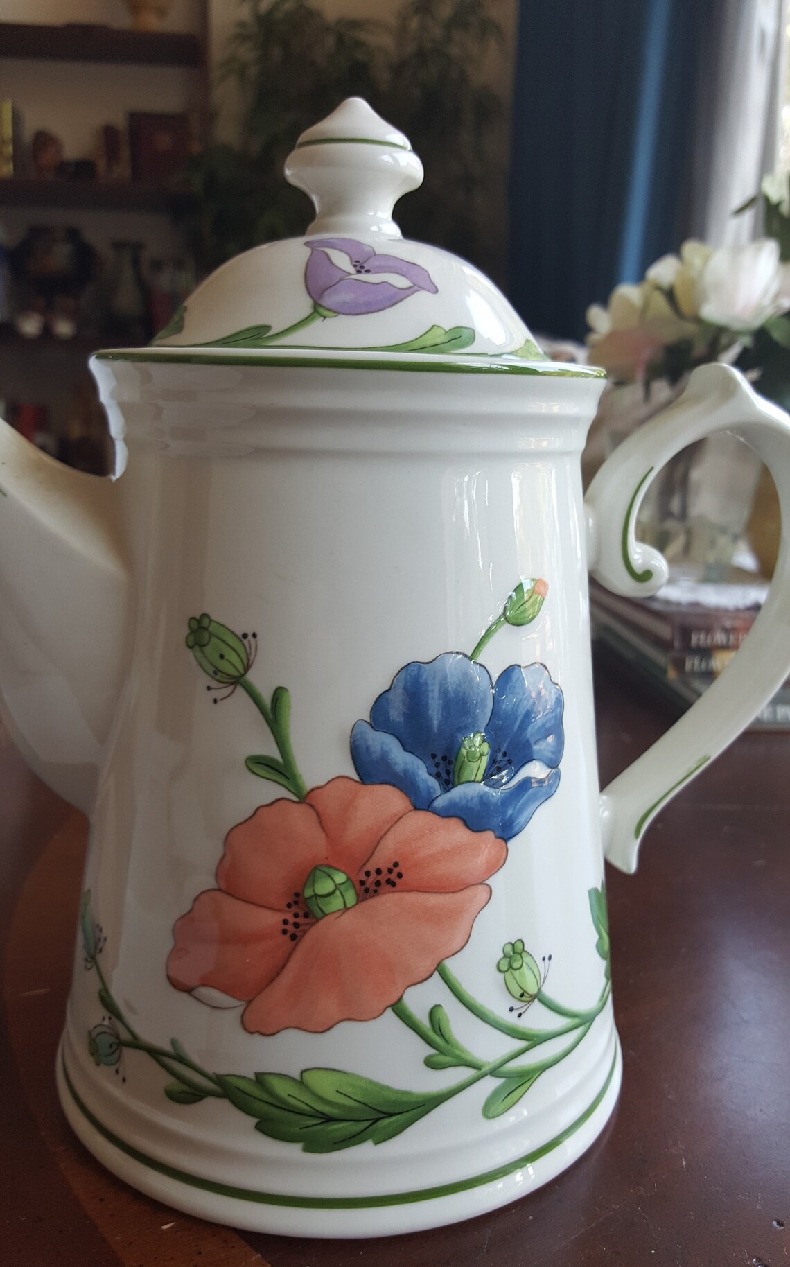 Teapot Villeroy and Boch Amapola Spanish for Poppy Fine China Etsy