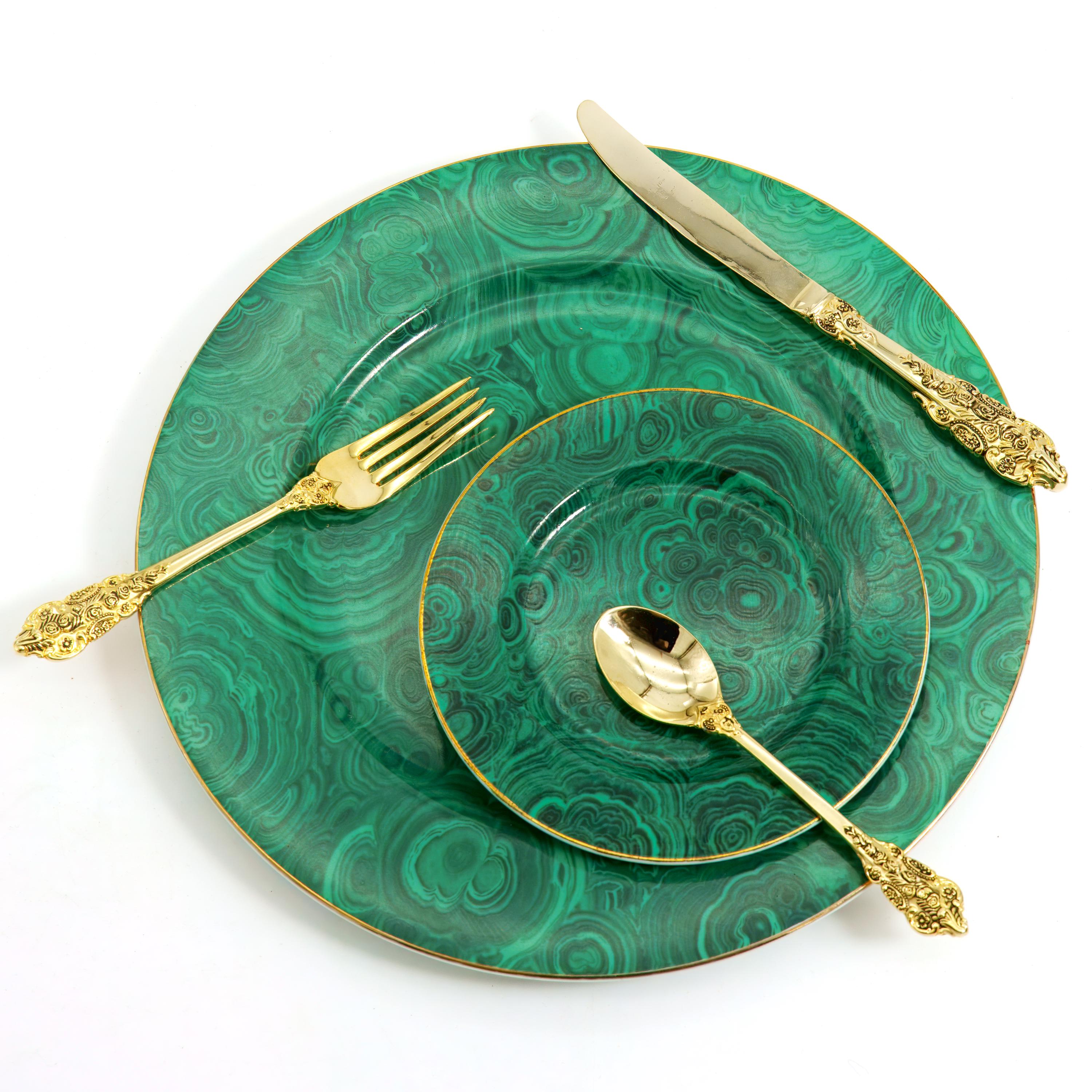 Complete Neiman Marcus Malachite Entertaining Set (13pc 