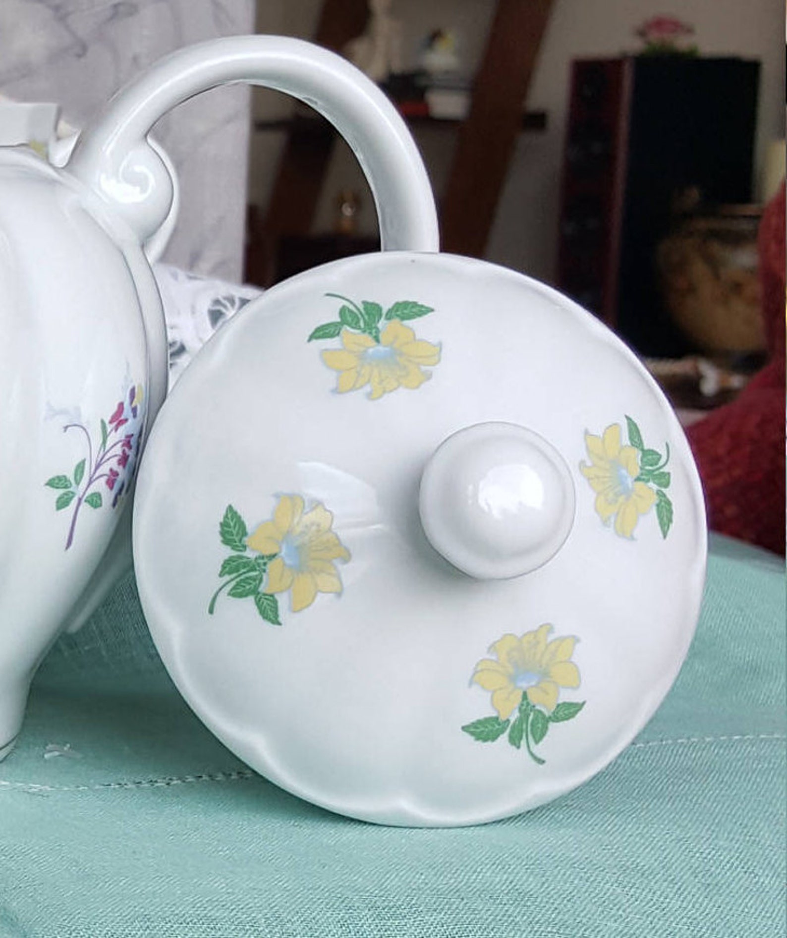 Laura Ashley Teapot and Mugs China Set Parfums Pattern Elegant Etsy