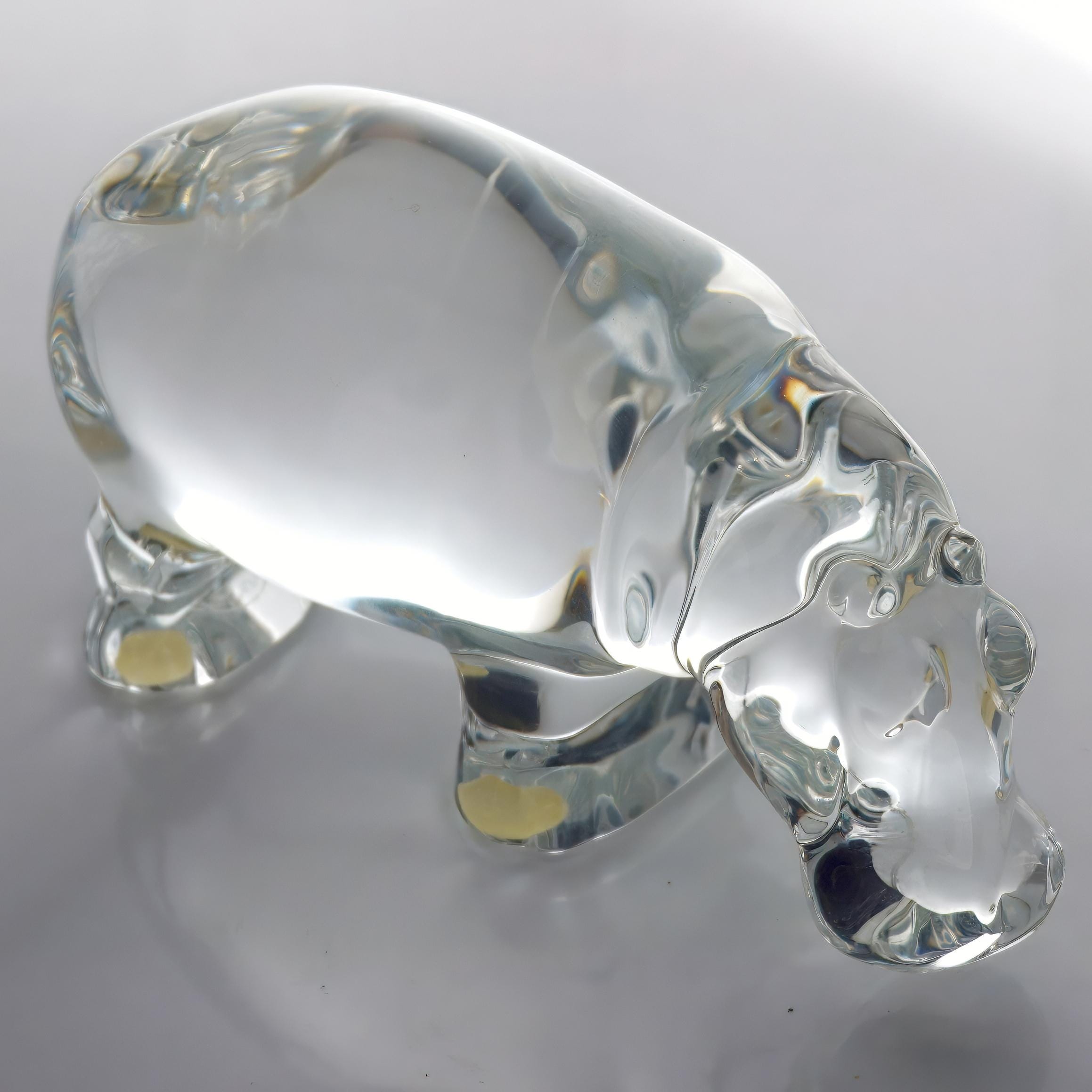 Baccarat Crystal Hippopotamus Paperweight (6
