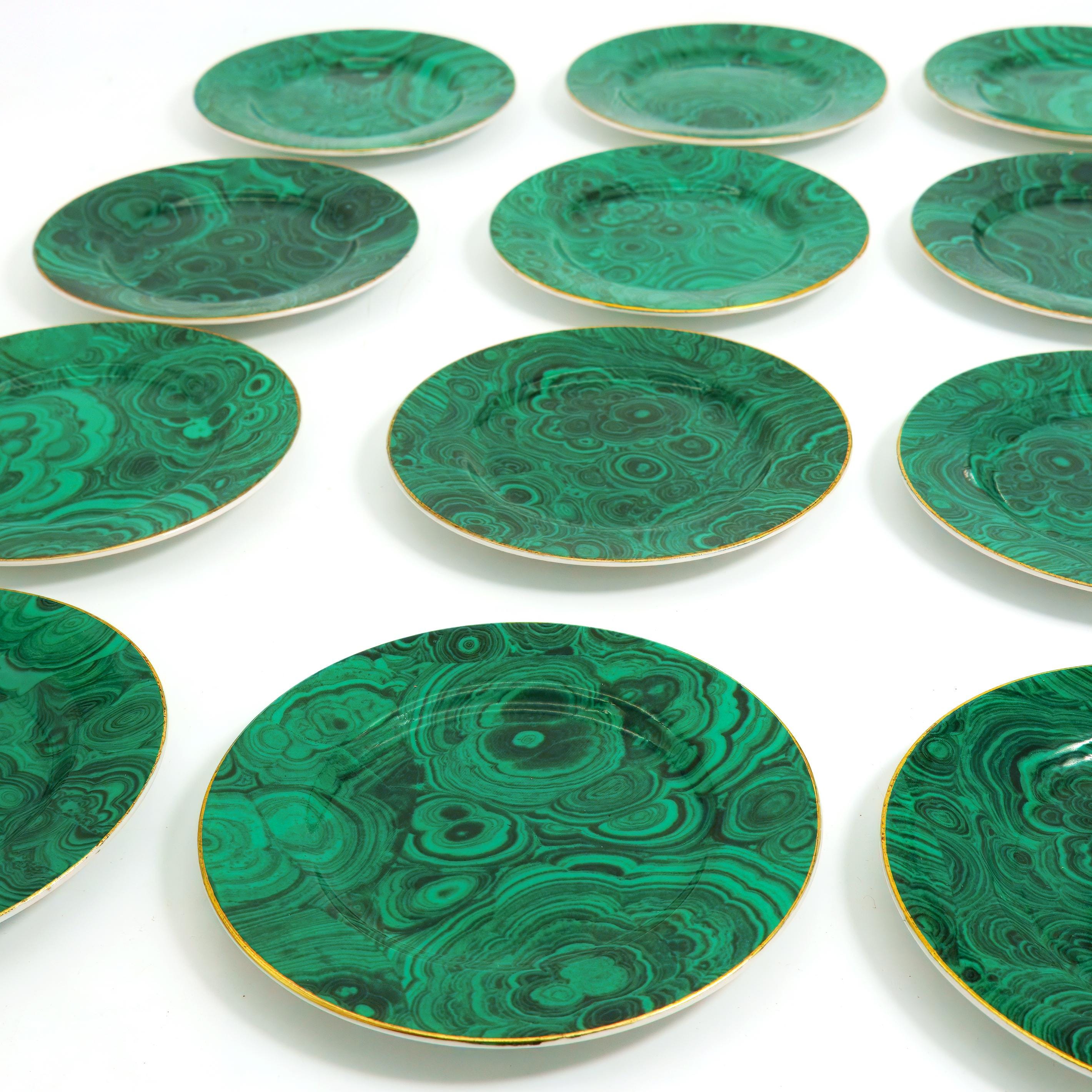 Complete Neiman Marcus Malachite Entertaining Set (13pc 