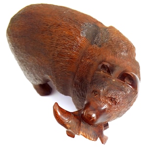 Carved Wood Bear Statue for Rustic Decor for Office Desk Paperweight for Western Decor Gift For Husband Anniversary Gift For Cowboy Office 2