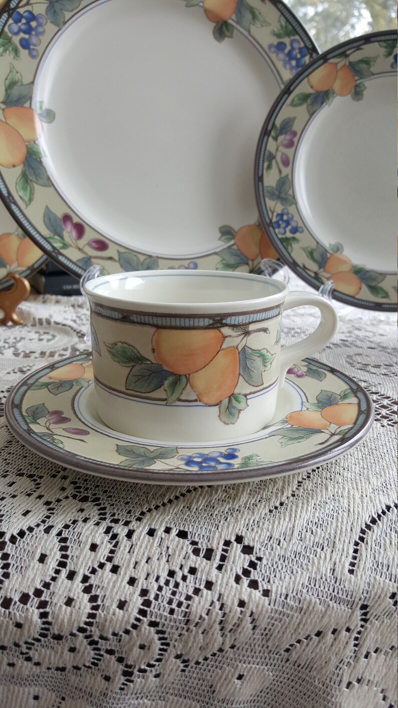 Vinatge MIKASA Garden Harvest 5 Piece Place Setting China Set Intaglio