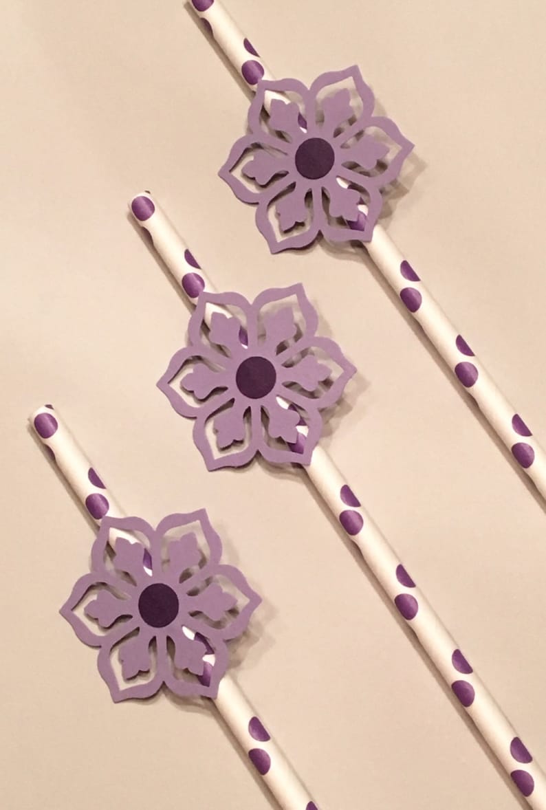 12 Purple Flower Straws Purple Straws Baby Shower Straws Wedding Shower Straws Birthday Straws Bachelorette Straws Engagement Straws