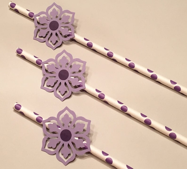 12 Purple Flower Straws Purple Straws Baby Shower Straws Wedding Shower Straws Birthday Straws Bachelorette Straws Engagement Straws