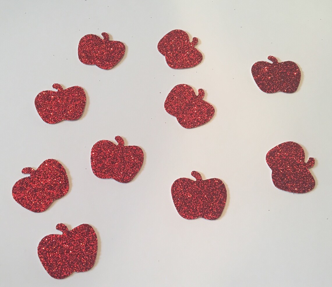 Apple Confetti Glitter Confetti Red Apple Confetti Fall Etsy
