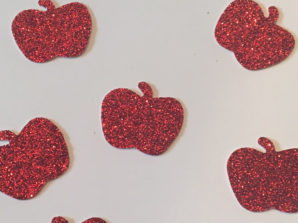 Apple Confetti Glitter Confetti Red Apple Confetti Fall Etsy