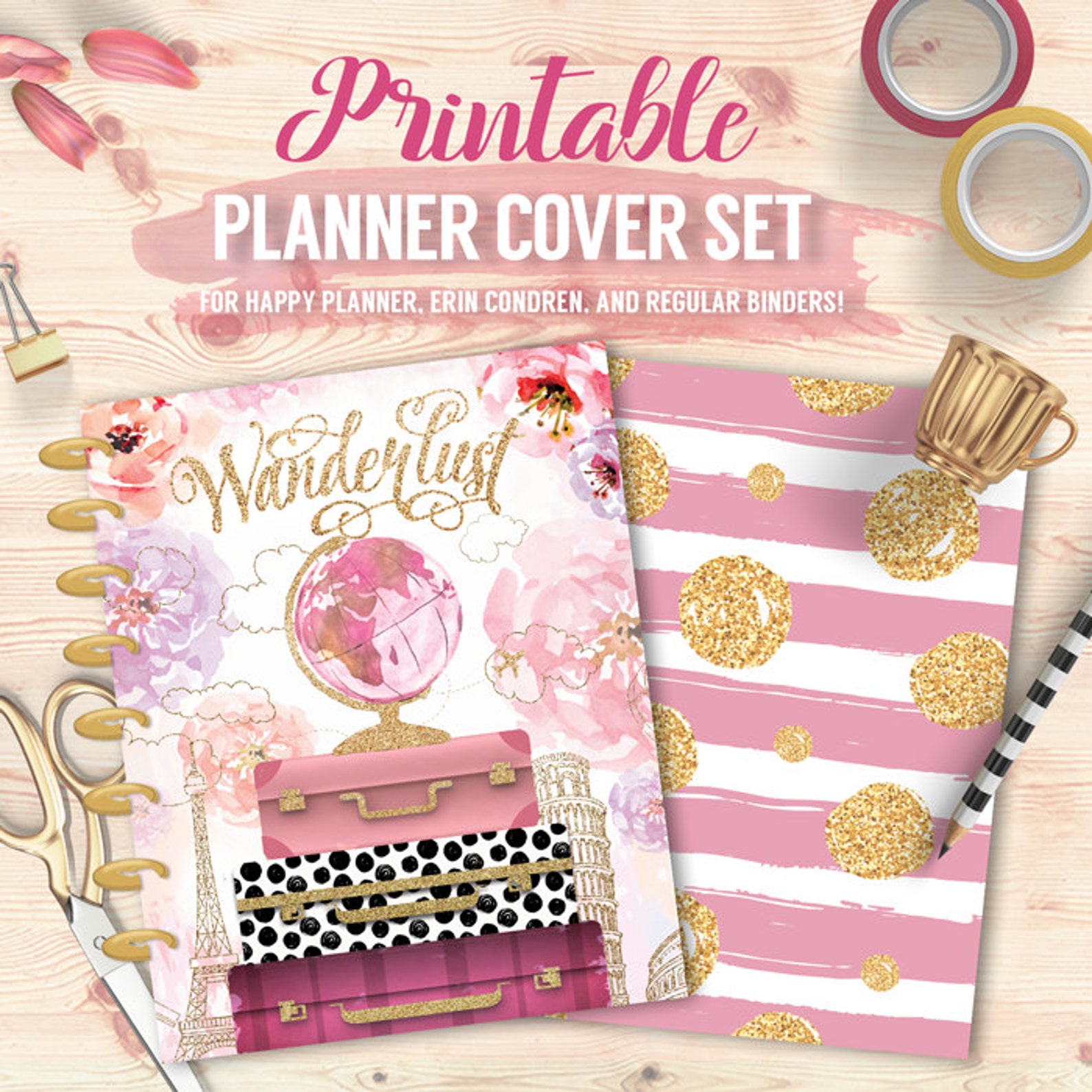 Printable Planner/Binder Cover SET Floral Etsy