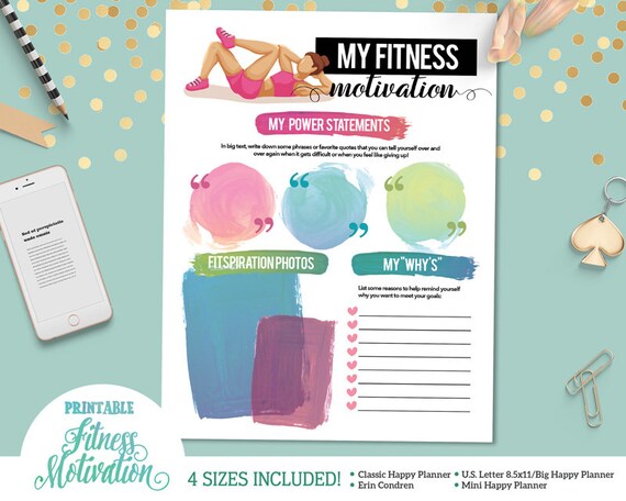 Printable Fitness Motivation and Inspiration Sheet For U.S. | Etsy