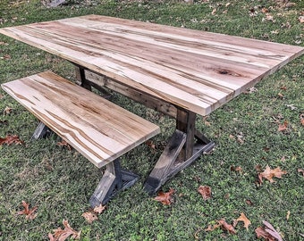 Rustic Farmhouse Dining Table, Exotic Maple Dining Room Set, Dining room set, Counter Height Table, Wood Table, Maple Wood