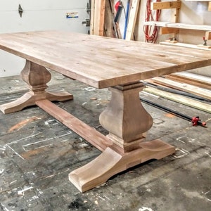 Large Farmhouse Table, Pedestal Table, Custom Wood Table, Rustic Farmhouse Table, Kitchen Table, Barn Table, Modern Farmhouse Table