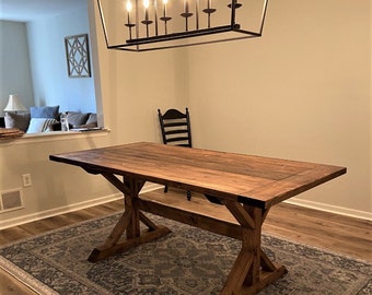 Rustic Farmhouse Table, Dining Room Table Set